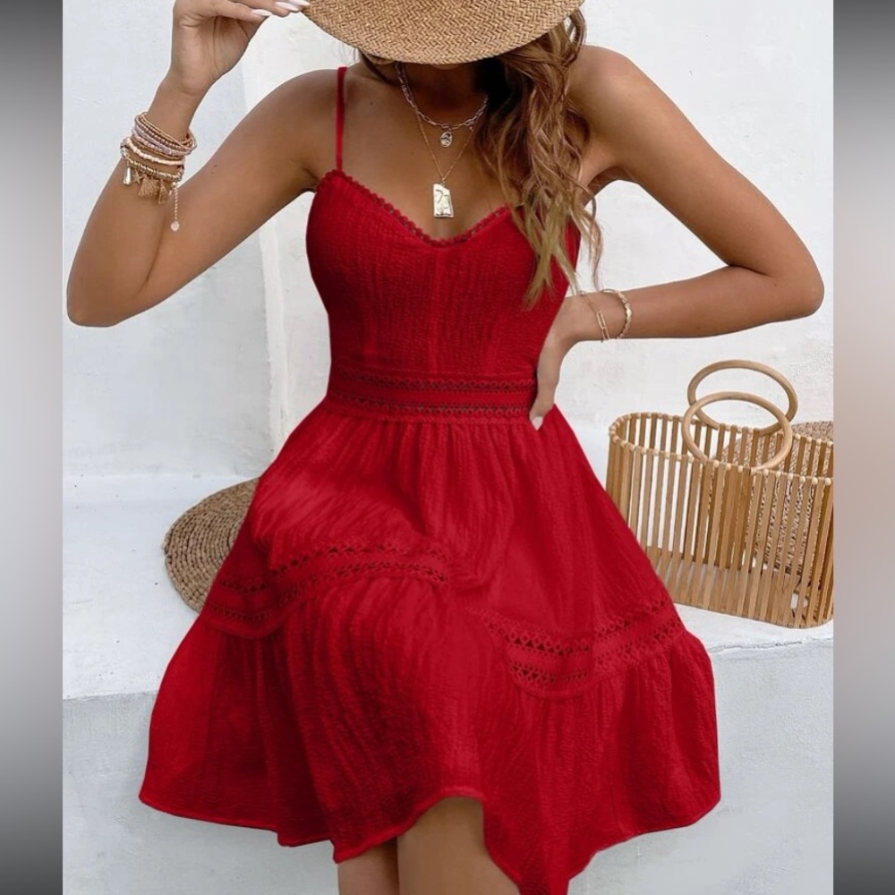 Kara and Kate Elegant Red Mini Dress - Picture 7 of 13